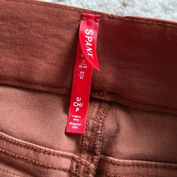 SPANX Stretch Twill Crop Pant Rust Brown Women's Size Small - Picture 3 of 9